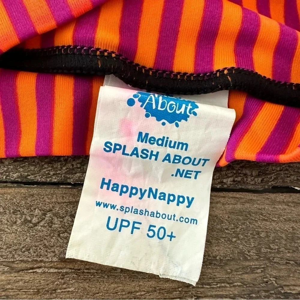 Splash About Baby Girls Medium Happy Nappy‎ Swim Diaper UPF 50+ Neoprene Pink